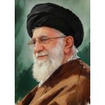 قاب عکس مقام معظم رهبری شاسی 9 در 13