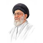 قاب عکس رهبر شهید زمینه سفید شاسی 9 در 13