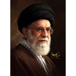 قاب عکس رهبر شهید همراه با امضا ایشان شاسی 9 در 13